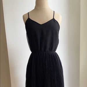 Black Pleated Maxi Dress